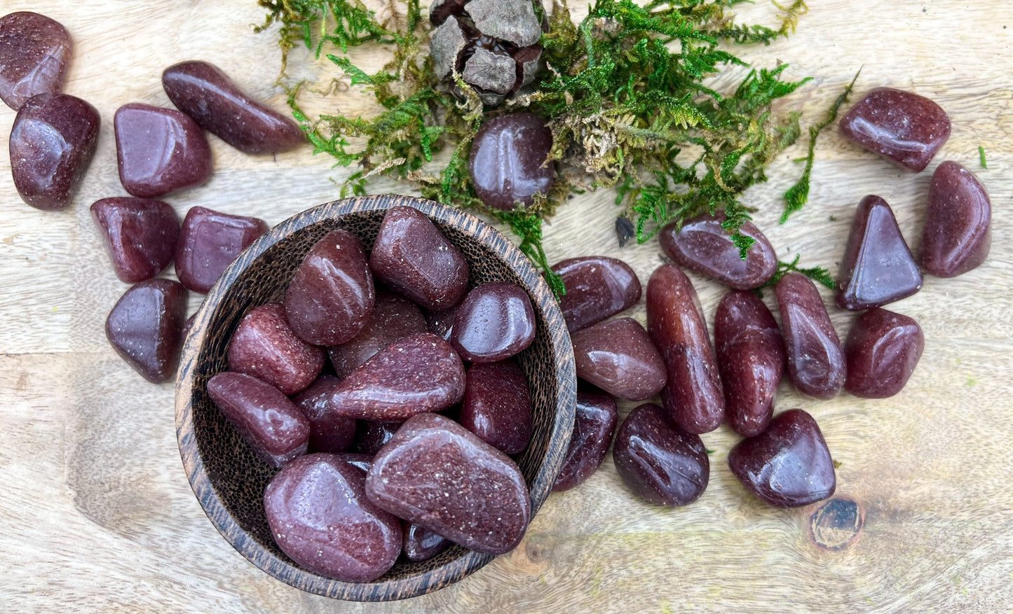 Roter Aventurin / Erdbeerquarz | Glitzer Trommelsteine, Kristall, Heilstein, Edelstein, Mineralien, Handschmeichler | Spiritualität, Reiki