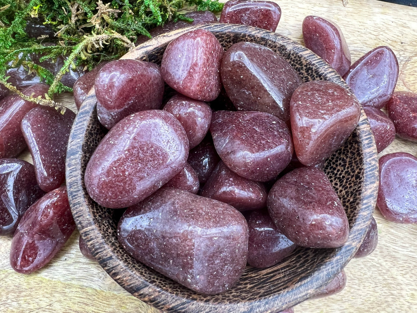Roter Aventurin / Erdbeerquarz | Glitzer Trommelsteine, Kristall, Heilstein, Edelstein, Mineralien, Handschmeichler | Spiritualität, Reiki