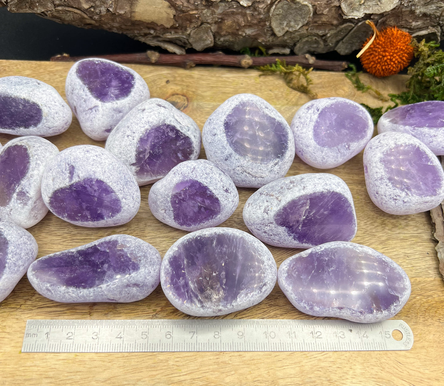 Amethyst Meditationsstein, Emu Eggs