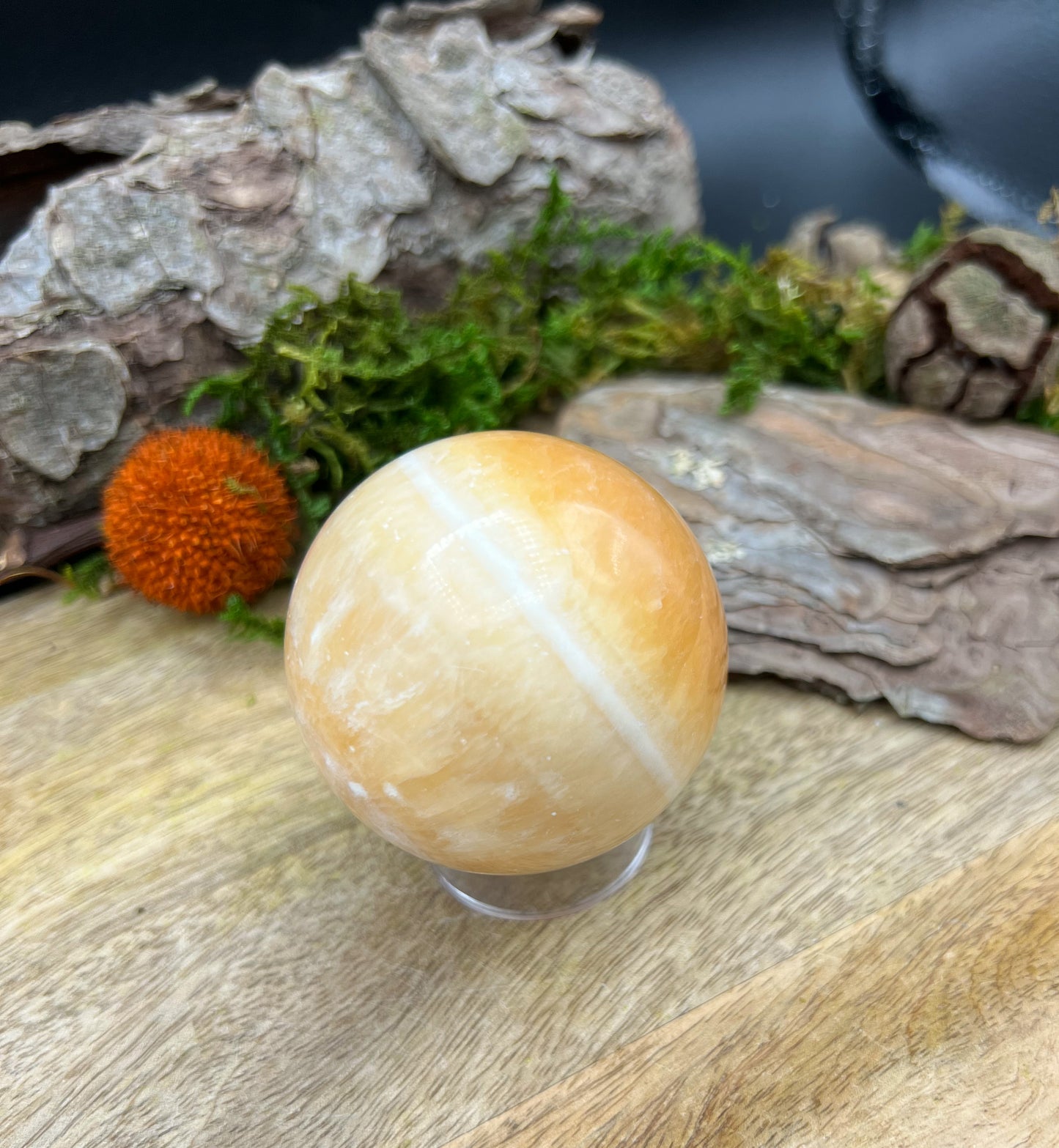 Orangencalcit Sphere | Kristallkugel