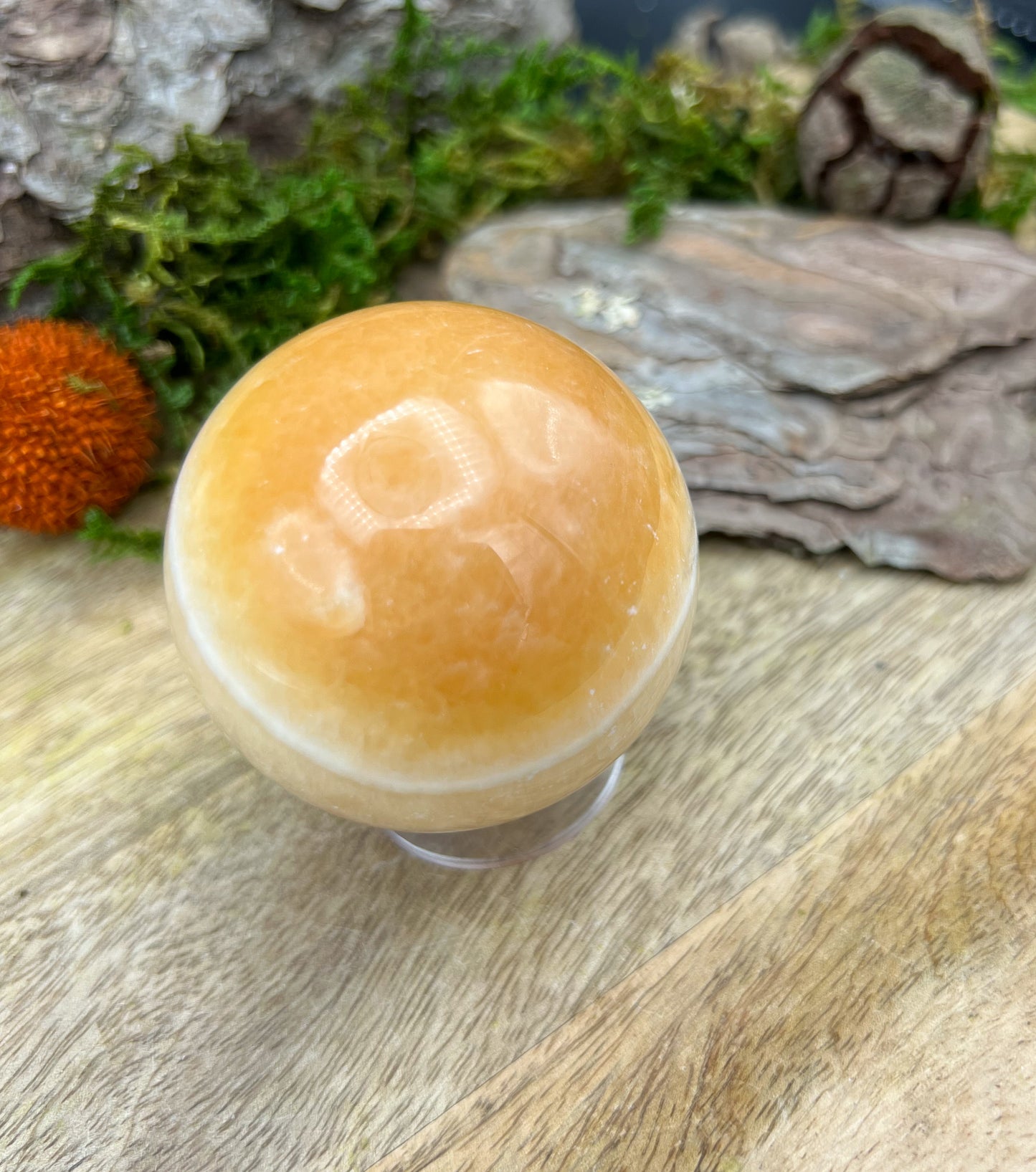 Orangencalcit Sphere | Kristallkugel