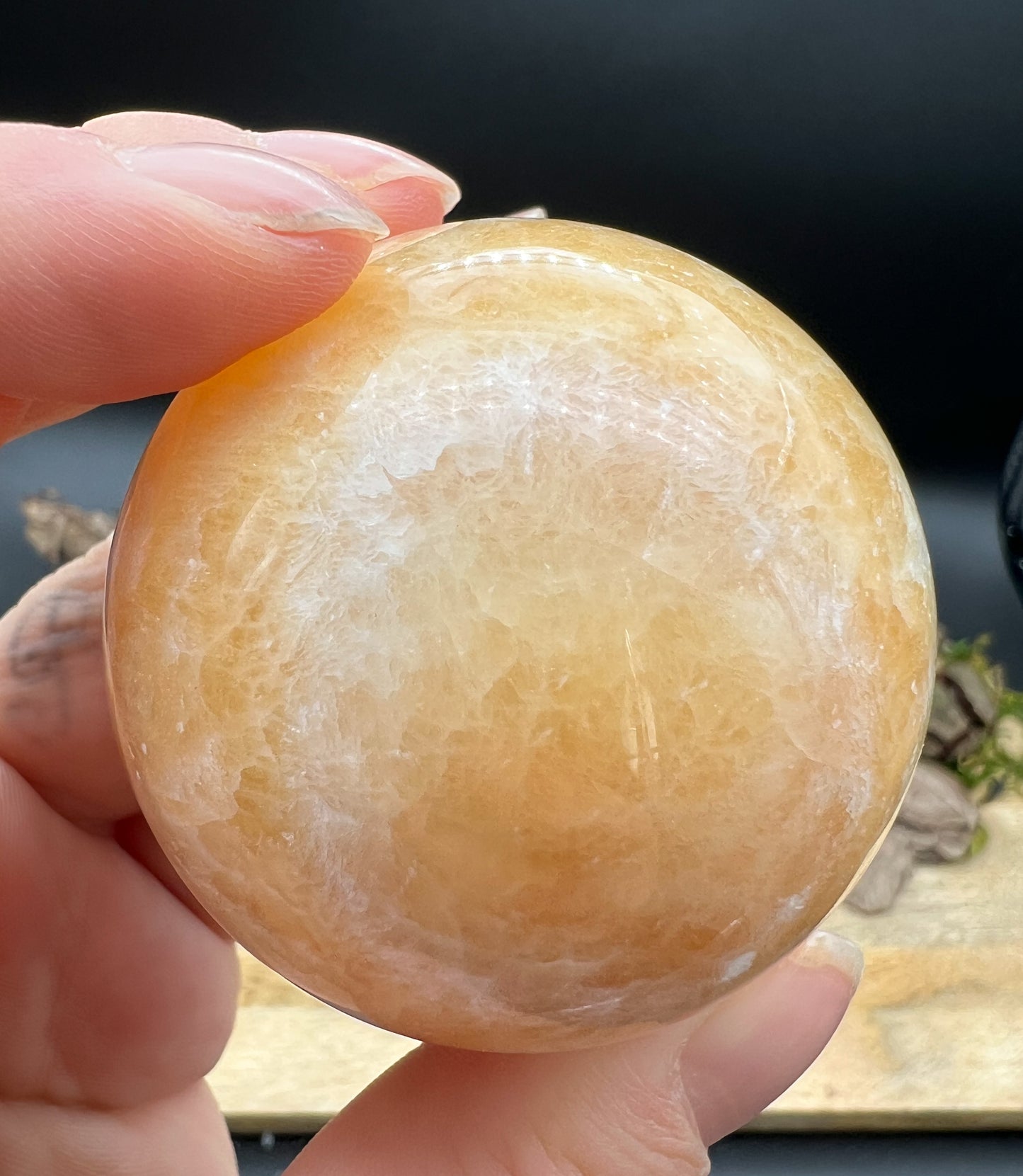 Orangencalcit Sphere | Kristallkugel