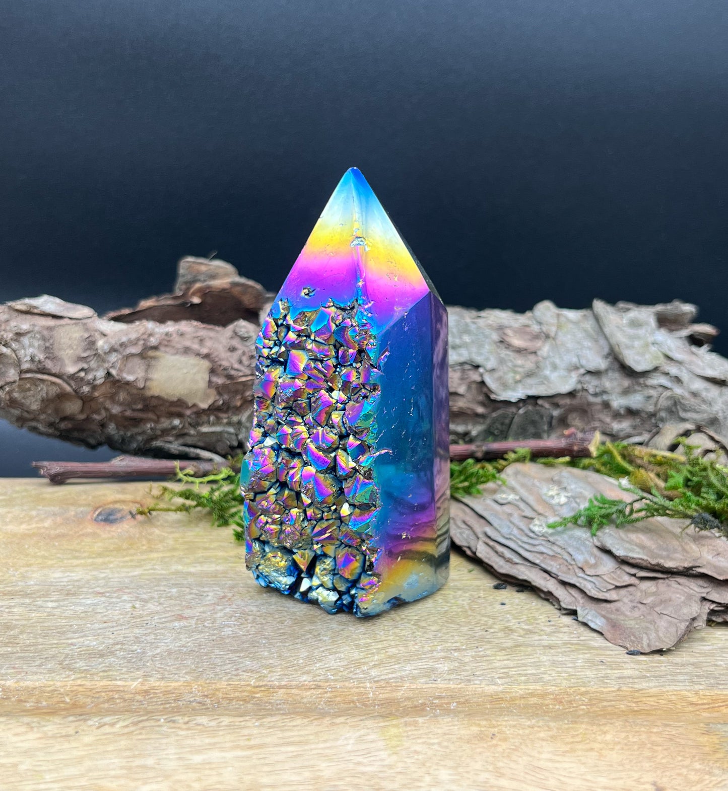 Amethyst Drusen Turm | Titanium Aura
