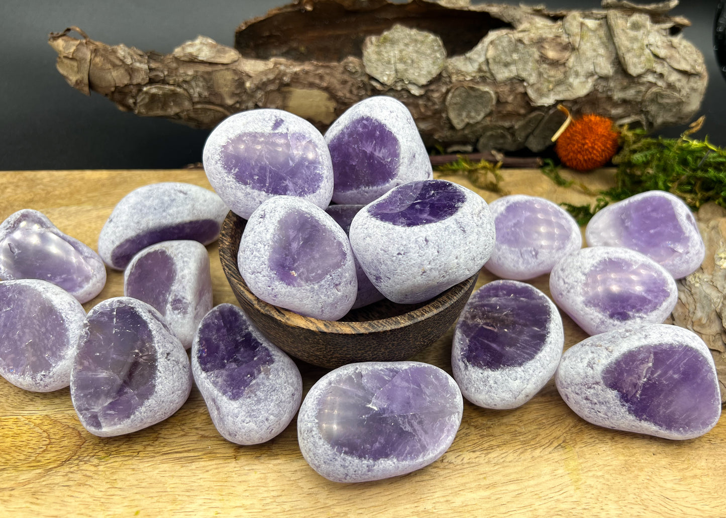 Amethyst Meditationsstein, Emu Eggs