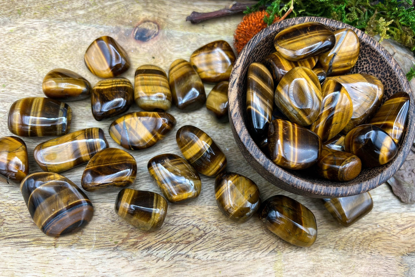 Tigeraugen | Trommelsteine, poliert, Handschmeichler | Edelstein, Heilstein, Kristall | Spirituell, Esoterik | Naturstein, Trommelstein |