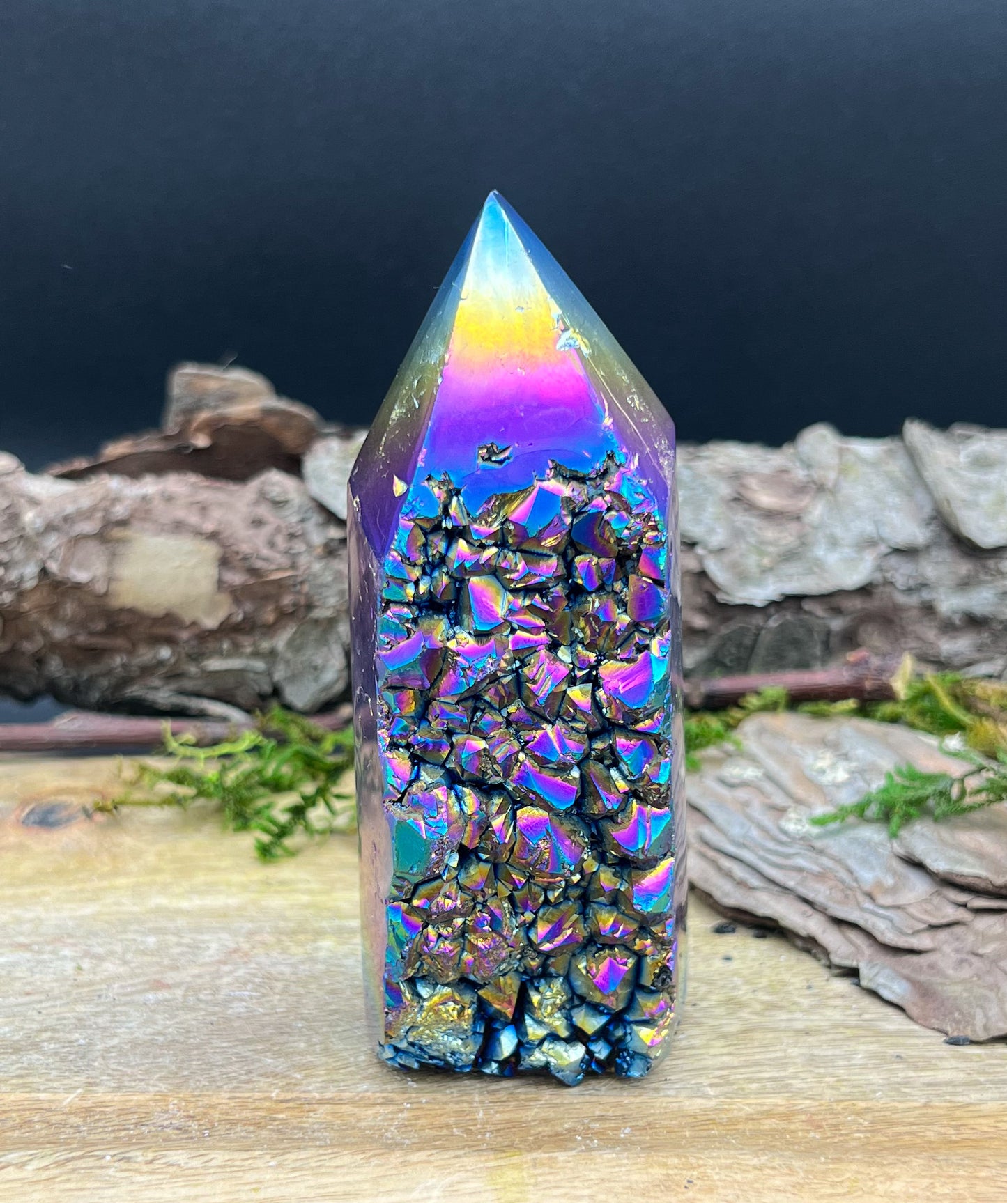 Amethyst Drusen Turm | Titanium Aura