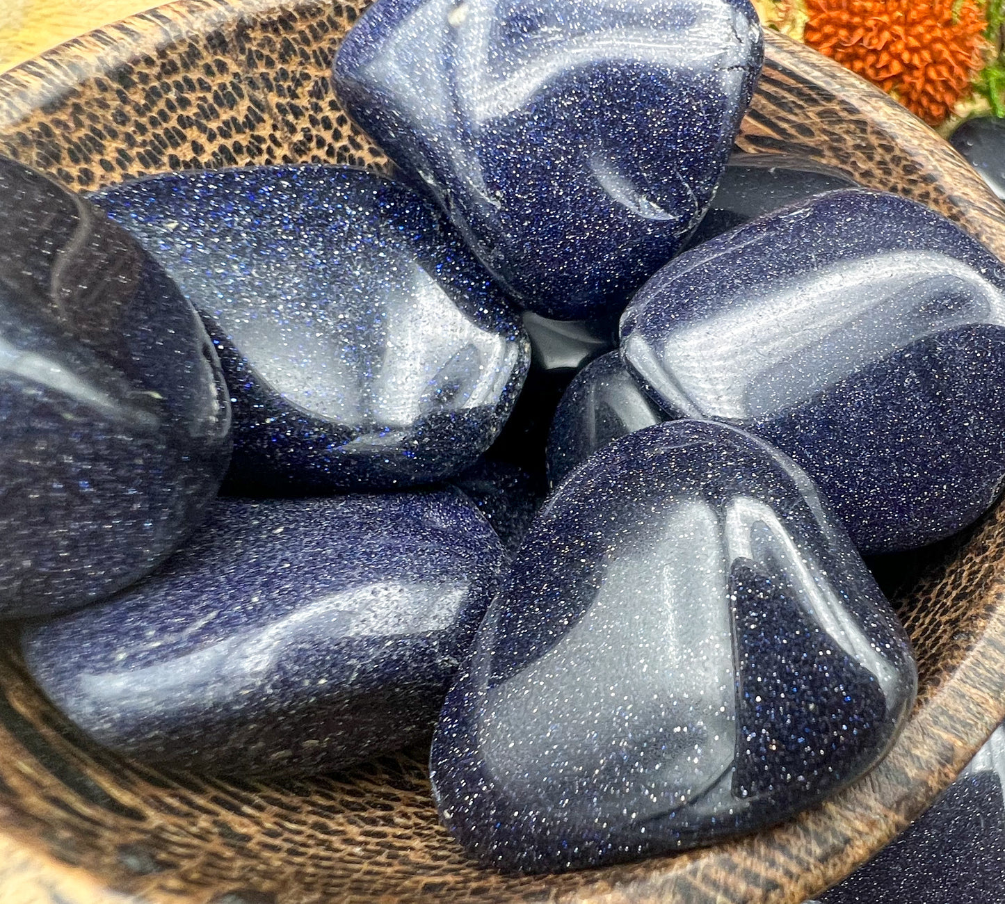 Blaufluss | Goldfluss Violett Blau | Trommelsteine