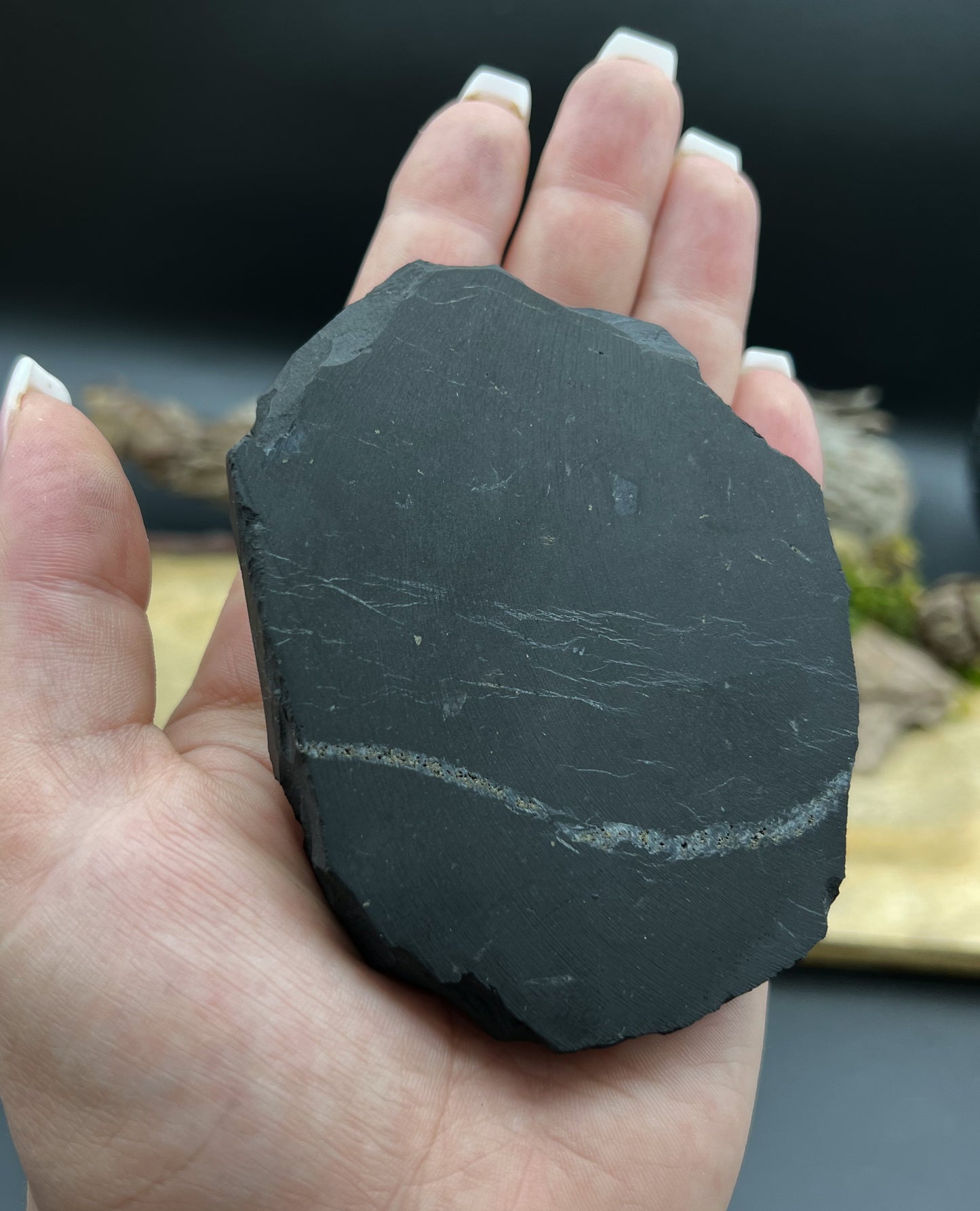 Shungit Natursteinplatte - natürlicher Strahlenschutz