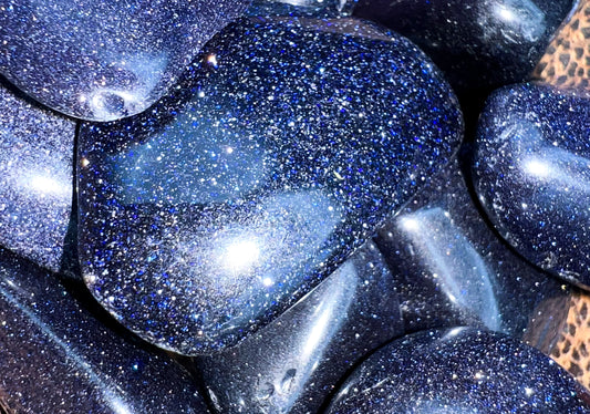 Blaufluss | Goldfluss Violett Blau | Trommelsteine