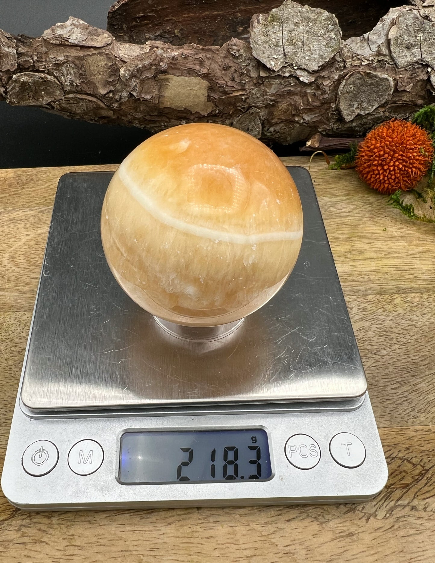 Orangencalcit Sphere | Kristallkugel