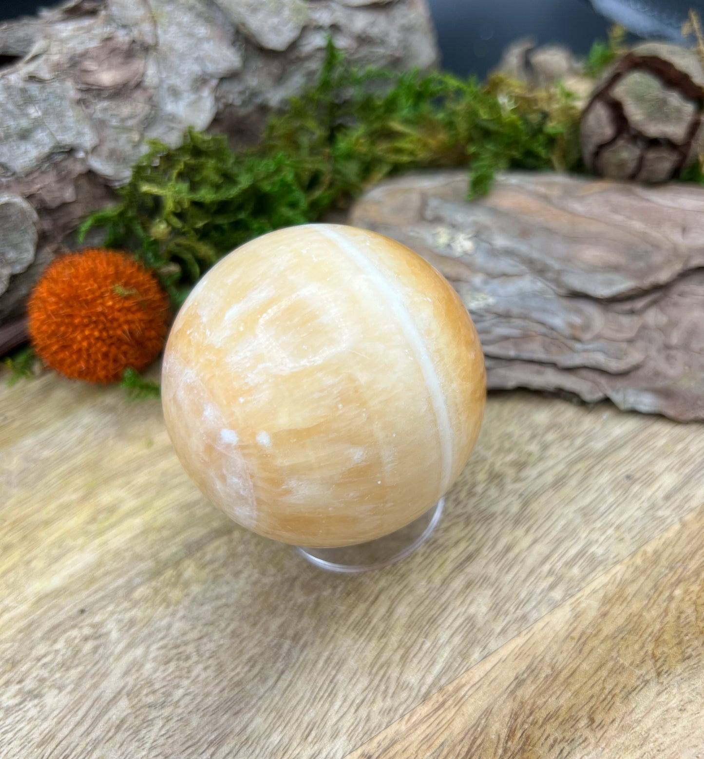 Orangencalcit Sphere | Kristallkugel
