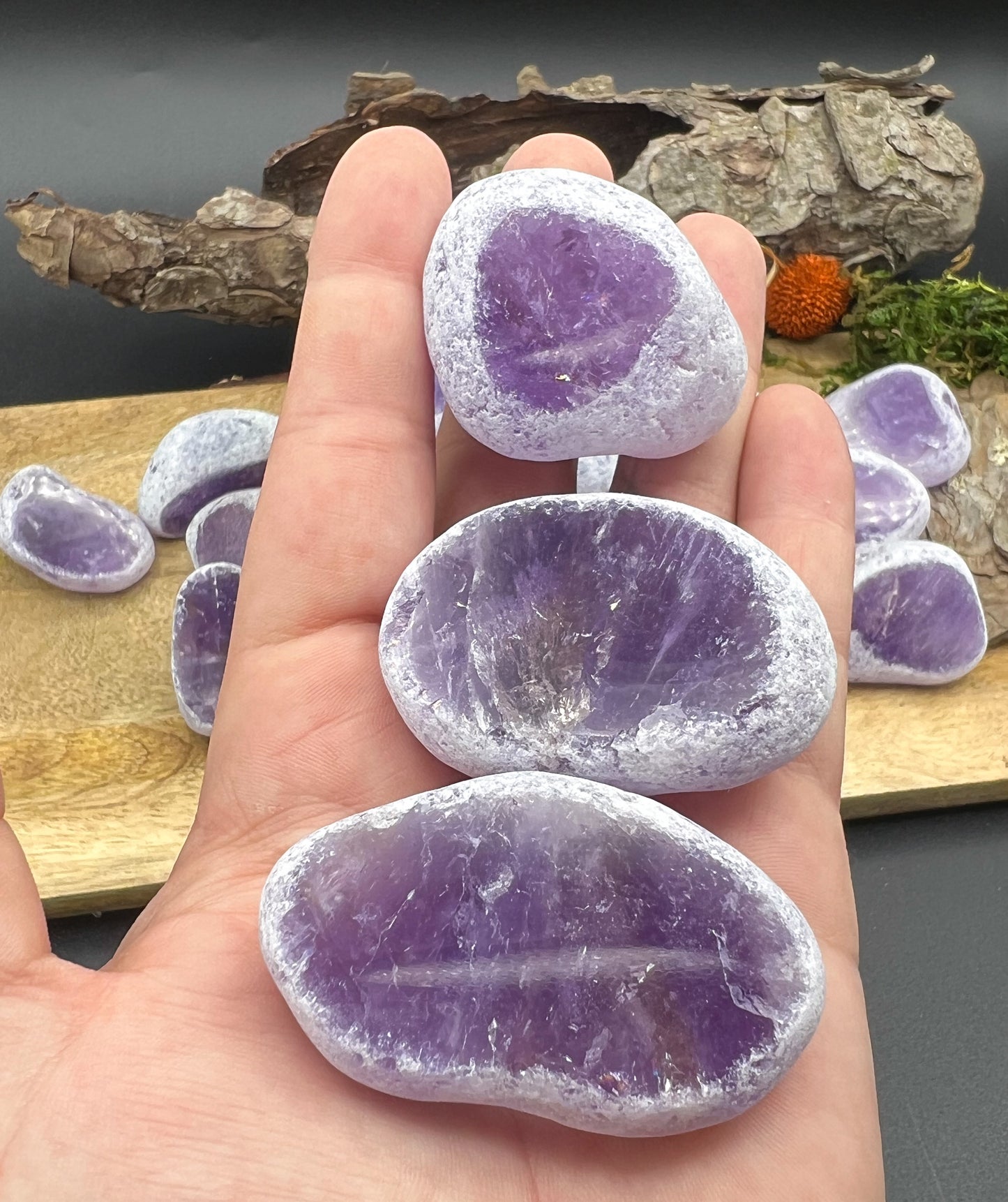 Amethyst Meditationsstein, Emu Eggs