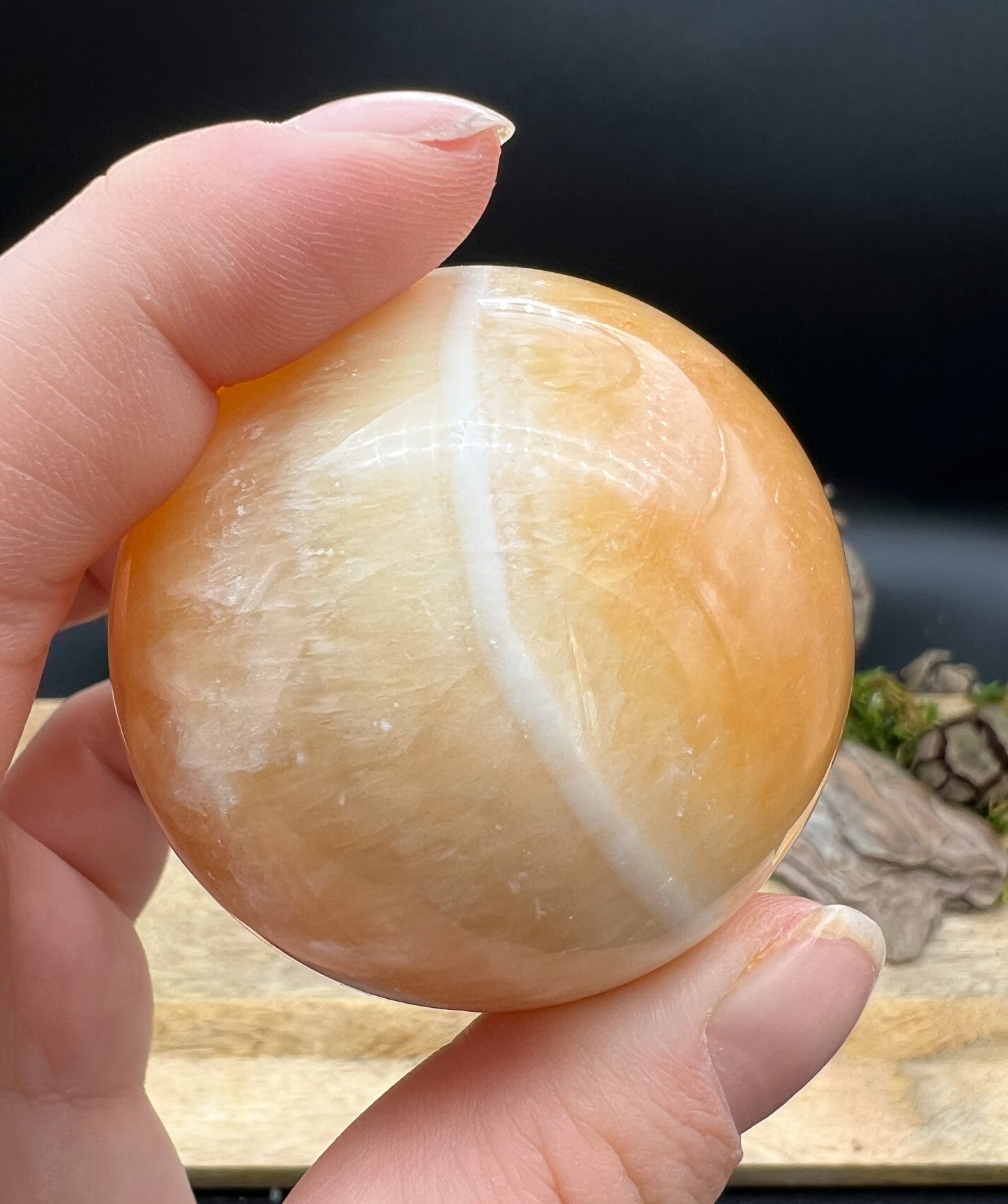 Orangencalcit Sphere | Kristallkugel