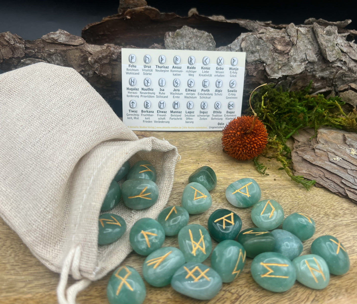 Aventurin Runenset, Runensteine, Runen Orakel
